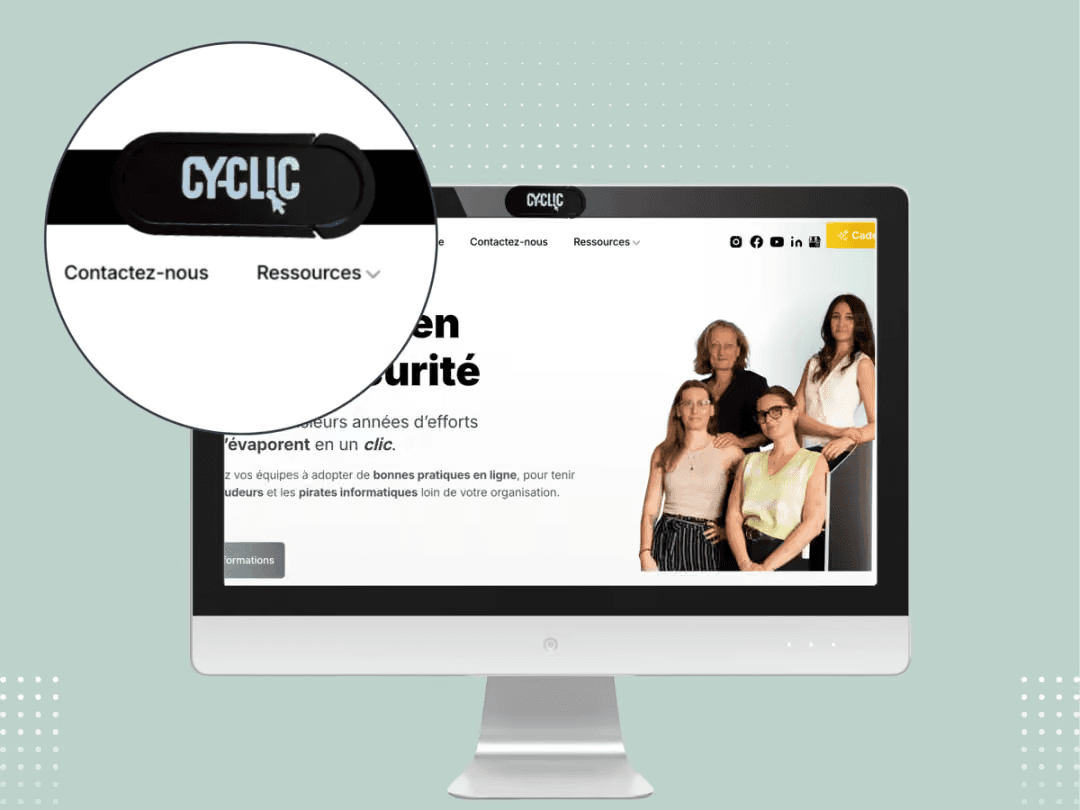 CY-clic camera cover for a computer webcam